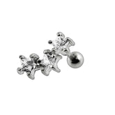 Jeweled Three Stars Cartilage Tragus Piercing Ear Stud