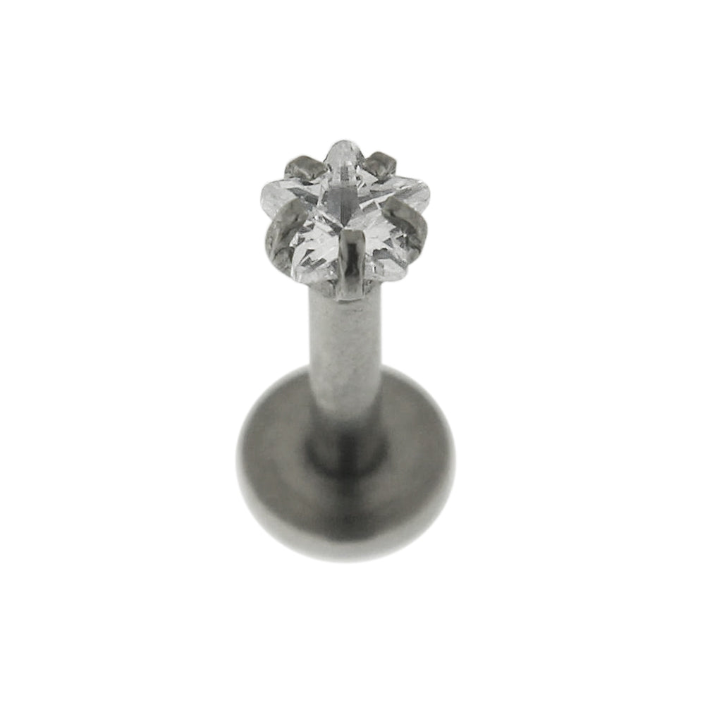 Surgical Steel Internal Threaded Madonna Labret with Star Jeweled Top