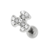 Micro Jeweled Biohazard Cartilage Tragus Piercing Ear Stud