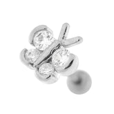 Jeweled Butterfly Cartilage Tragus Piercing Ear Stud