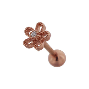 Cartilage Helix Tragus Piercing Center Jeweled Flower Ear Stud