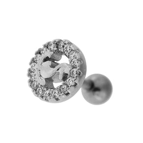 Cartilage Tragus Piercing Micro Jeweled Round Anchor Ear Stud