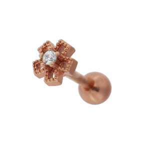 Cartilage Helix Tragus Piercing Square Cutout Flower Ear Stud