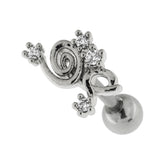 Spiral Floral Cartilage Helix Tragus Piercing Ear Stud