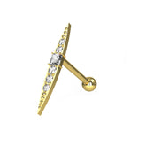 Jeweled Axe Cartilage Helix Tragus Piercing Ear Stud