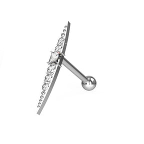 Jeweled Axe Cartilage Helix Tragus Piercing Ear Stud