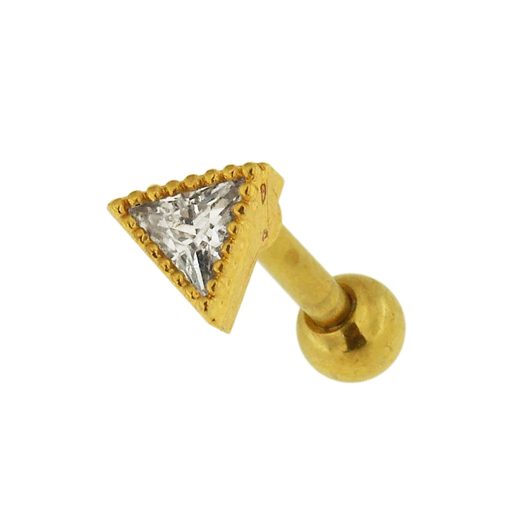 Jeweled Dotted Triangle Cartilage Helix Tragus Piercing Ear Stud