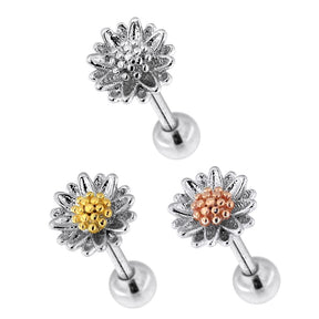 Daisy Flower Cartilage Helix Tragus Piercing Ear Stud