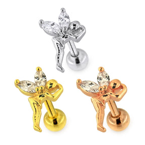 Jeweled Flying Fairy Helix Tragus Ear Stud