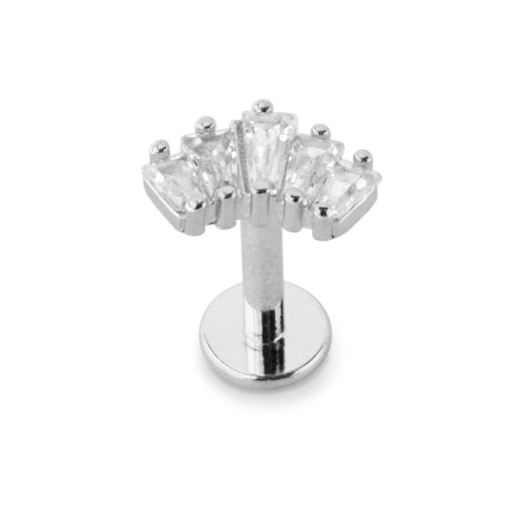 Jeweled Crown Surgical Steel Helix Tragus Piercing Ear Stud