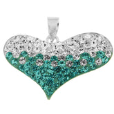 925 Sterling Silver Crystal stone Heart Pendent