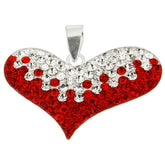 925 Sterling Silver Pendent Red Crystal Stone Heart