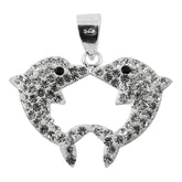 Crystal stone Dolphin Pendent