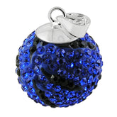 Royal Blue With Black Crystal stone With Silver Zebra Pendent