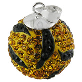 Yellow And Black Crystal stone Studded Silver Zebra Pendent