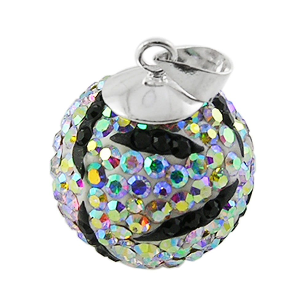 Multi Mix Crystal stone Silver Zebra Pendent Body Jewelry